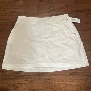NWT - Womens Calvin Klein White Tennis Skirt with Spandex Shorts Under - Size S